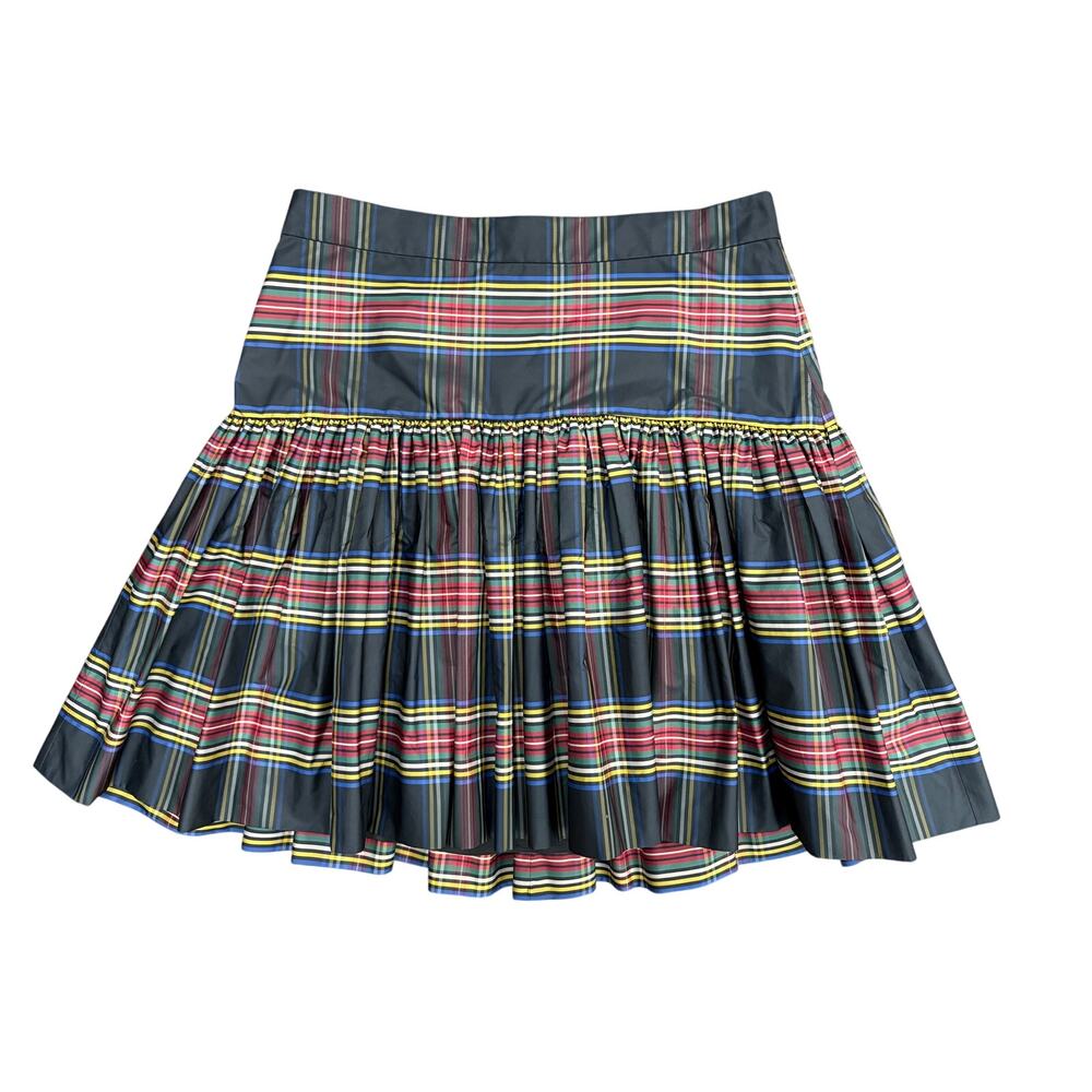 J.Crew Plaid Drop Yoke Taffeta Skirt Women's Size 8